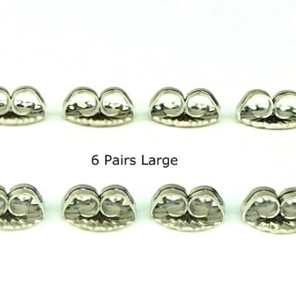 Solid 14K White or Yellow Gold Earring Backs Butterfly 3 Medium Pair Findings - Picture 14 of 14